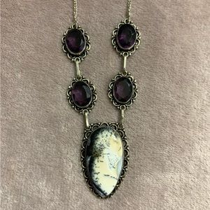 Purple gemstone necklace